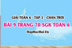 Giải bài 9 trang 70 Toán 6 Tập 1 SGK Chân trời sáng tạo